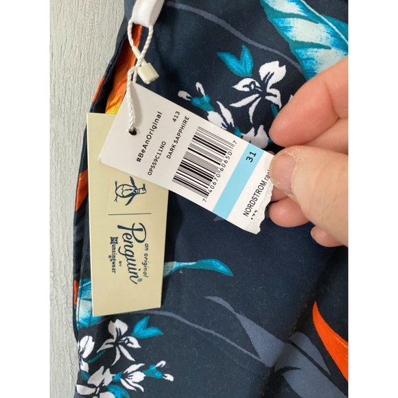 Original Penguin Blue Tropical Swim Shorts - Picture 4 of 5